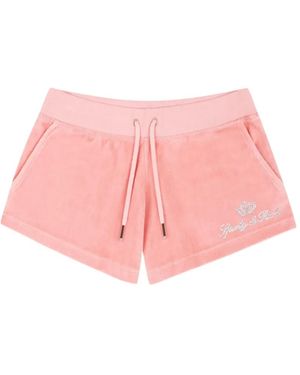 Juicy Couture X&R Crystal-Embellished Mini Shorts - Pink