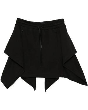 Juun.J Drawstring Layered Mini Skirt - Black