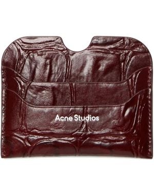 Acne Studios Portacarte Con Logo Goffrato - Viola