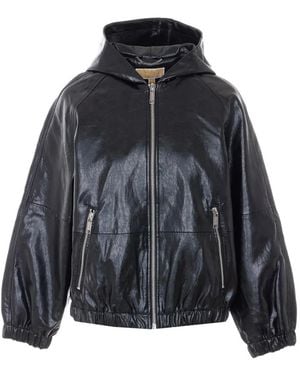 MICHAEL Michael Kors Veste En Cuir Artificiel À Capuche - Noir