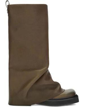 The Attico Robin Leather Boots - Brown