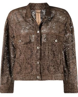 Giorgio Brato Cut Out-Detail Leather Jacket - Brown