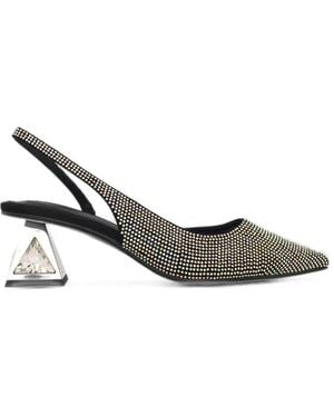 Kat Maconie Crystal-Embellished Slingback Court Shoes - Metallic