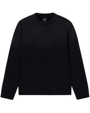 ARMANI EXCHANGE Logo-Embroidered Sweater - Black