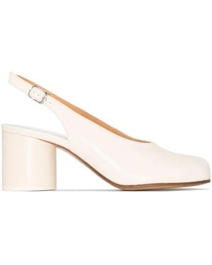 Maison Margiela 60Mm Tabi Slingback Pumps - Natural