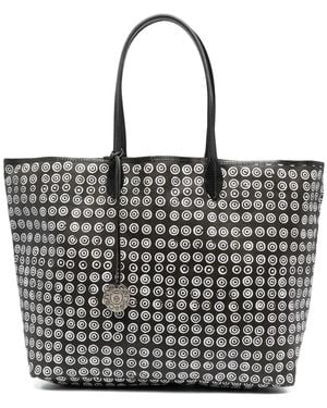 10 Corso Como Geometric-Print Tote Bag - Black