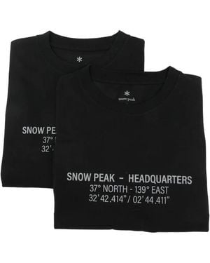 Snow Peak Print-Detail Short-Sleeve T-Shirt (Set Of Two) - Black