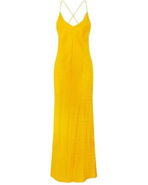 Roberto Cavalli Snake Monogram Dress - Yellow