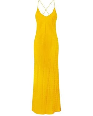 Roberto Cavalli Snake Monogram Dress - Yellow