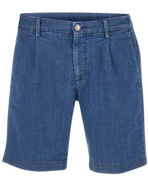 Re-hash Gimmy Pleated Denim Shorts - Blue