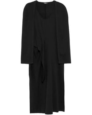Goen.J Ribbed Cape Dress - Black