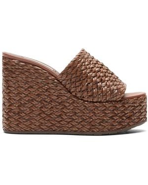 Casadei Suncity Woven Wedge Sandals - Brown