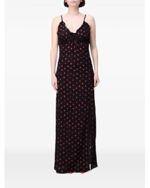 Mar De Margaritas Floral-Print Ruffled Maxi Dress - Purple