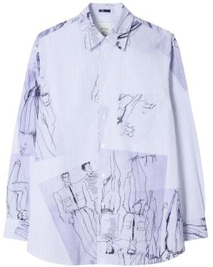 Paul Smith Chemise Oversize À Rayures - Blue