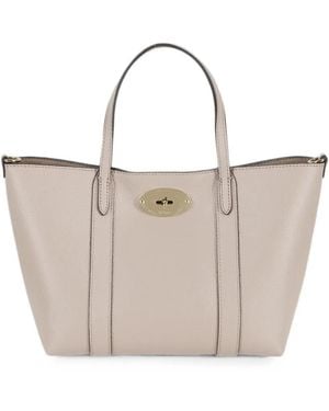 Mulberry Mini Bayswater Grained Tote Bag - White