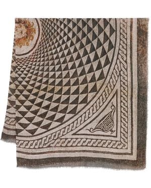 Faliero Sarti Sciarpa Con Stampa Mosaico - Marrone
