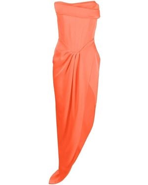 Alex Perry Robe Longue Harland À Fini Satiné - Red