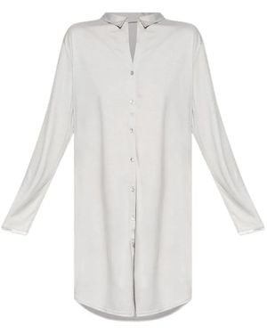 Hanro Button-Fastening Long-Sleeve Nightdress - White