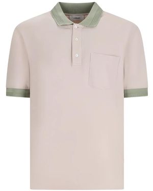 Lardini Contrast-Trim Chest-Pocket Polo Shirt - Natural