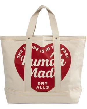 Human Made Tote Bag aus Canvas mit Herzmotiv - Rot