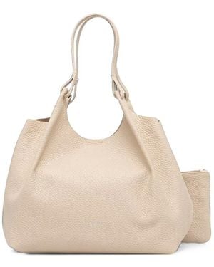 Gianni Chiarini Large Dua Grained Leather Tote Bag - Natural