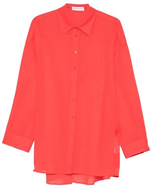 Frankie Shop Melia Open-Back Shirt - Red