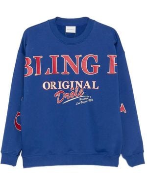 Drole de Monsieur Slogan-Print Sweatshirt - Blue