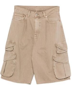 Denimist Cargo Pleated Shorts - Natural