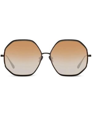 Linda Farrow Sonnenbrille Mit Geometrischem Gestell - Natur