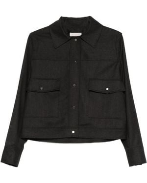 Antonelli Fragolino Flap-Pocket Overshirt - Black