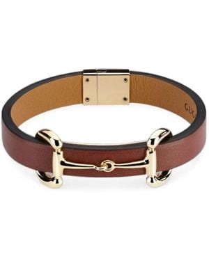 Gucci Lederarmband Mit Horsebit - Braun