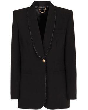 Elisabetta Franchi Single-Breasted Viscose Blazer - Black