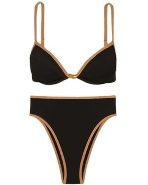 ViX Firenze Lily Gigi Hot Pant Contrast-Trim Bikini Bottom - Black