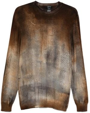 Avant Toi Abstract-Print Sweater - Brown