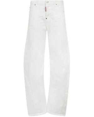 DSquared² Vaqueros Con Parche Del Logo Y Cinco Bolsillos - Blanco