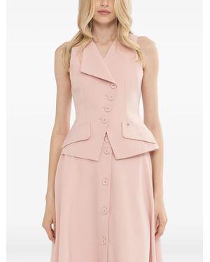 Nissa Button Tailored Vest - Pink
