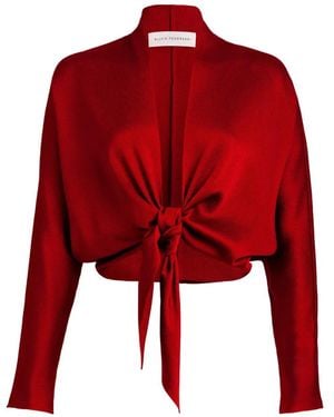 Silvia Tcherassi Reiko Front-Tie Blouse - Red