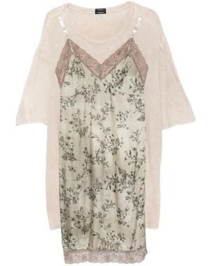 R13 Vestido Midi Con Estampado Floral - Blanco