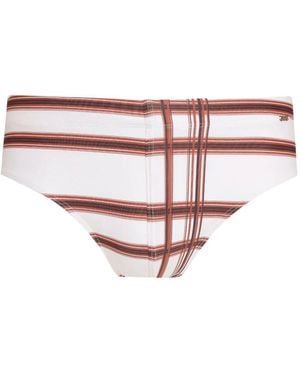 Amir Slama Costume Da Bagno A Quadri - Bianco