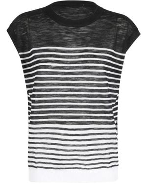 Roberto Collina Striped T-Shirt - Black