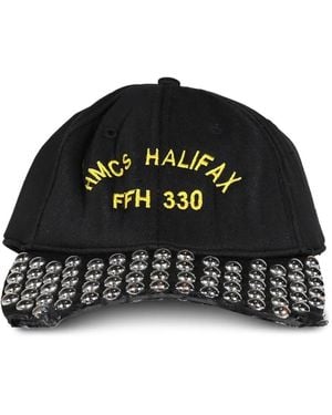 Joshua J Embroidered Stud-Embellished Cap - Black