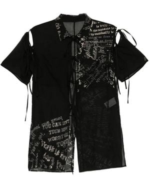 Limi Feu Top Con Eslogan Estampado - Negro