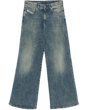DIESEL 1978 D-Akemi Faded Wide-Leg Jeans - Blue