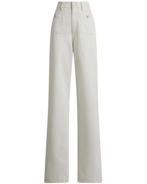 Ralph Lauren Dylon Patch-Pocket Wide-Leg Jeans - White