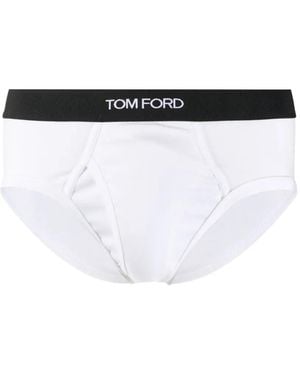 Tom Ford Bragas Con Logo En La Cintura - Blanco