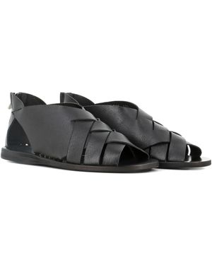 Officine Creative Open-Toe Woven Sandals - Black