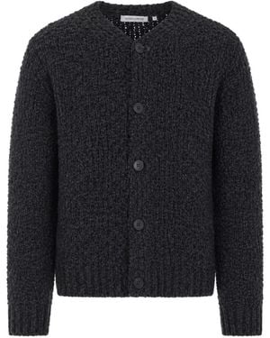 sunflower Bouclé-Knit V-Neck Cardigan - Blue