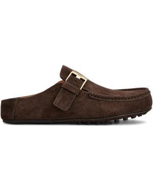 Tod's Buckle-Detail Mules - Brown