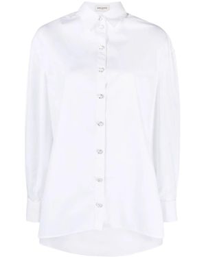 Sonia Rykiel Crystal-Buttons Poplin Shirt - White