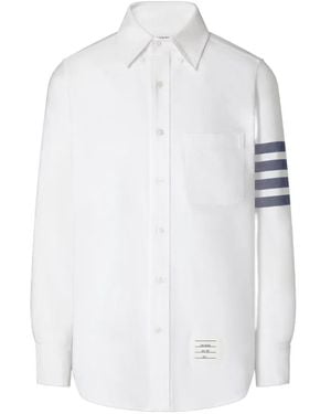 Thom Browne Chemise Oxford À 4 Bandes Signature - Blanc